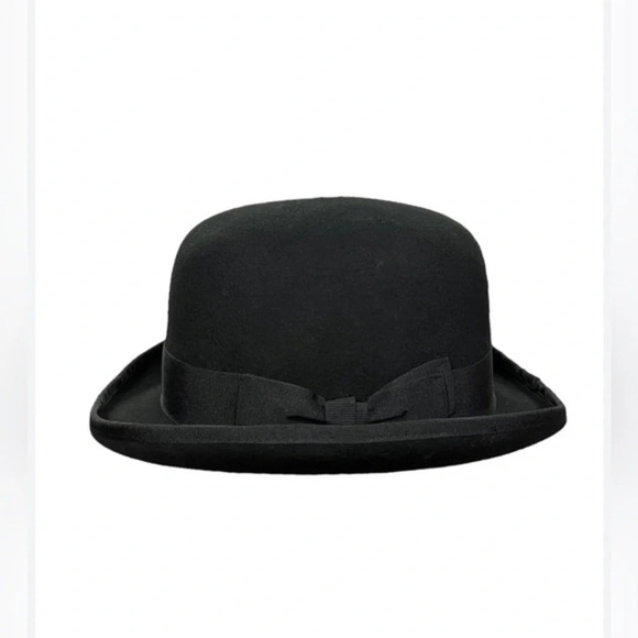 $ 195 La Perla Black Label Black Women Bowler Hat  Felt 100% Lana Wool Size M